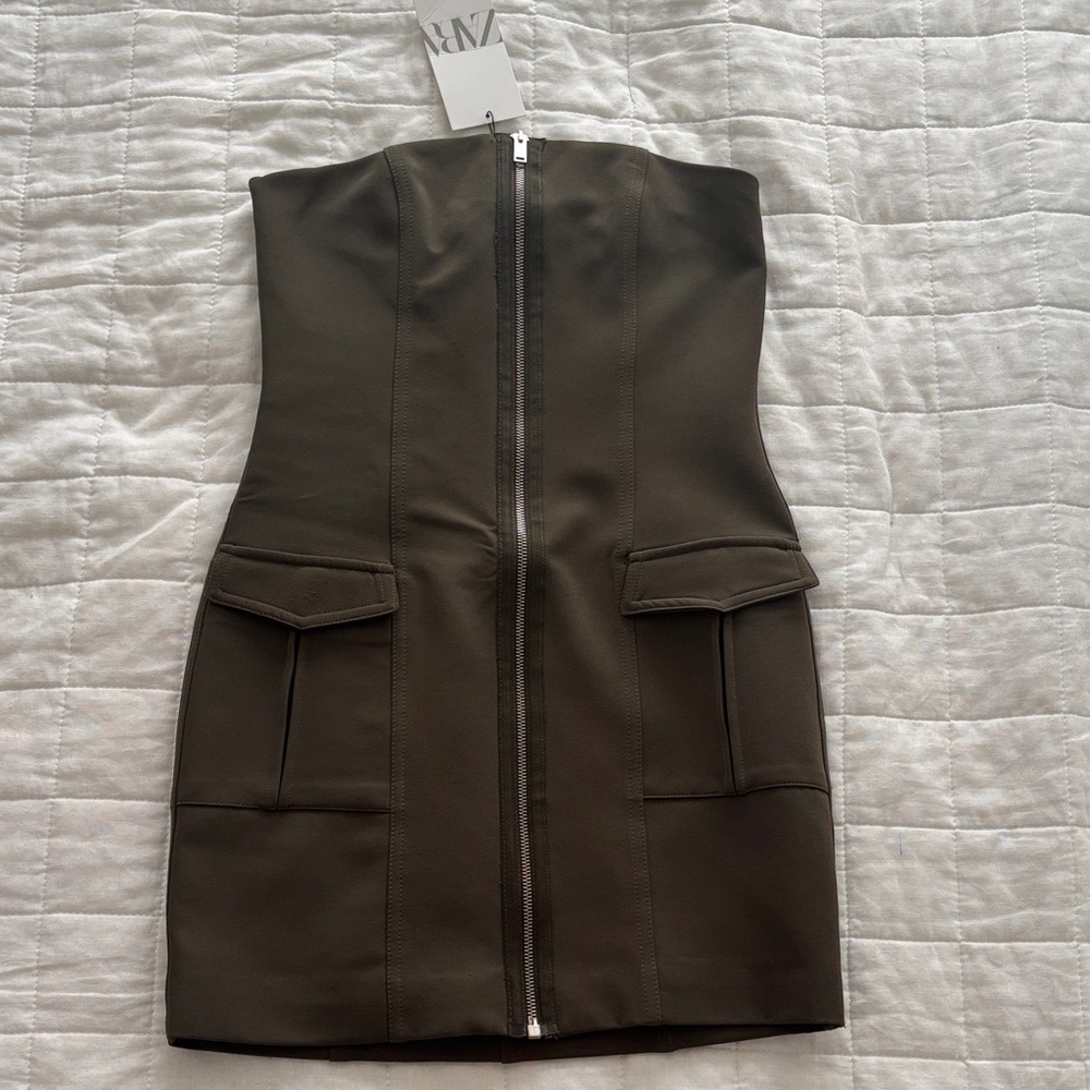 Zara Mini Cargo Zip Dress